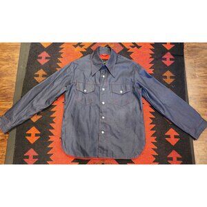 Christopher Road Denim Western Shirt Jacket With Red Stitching & Snap Buttons